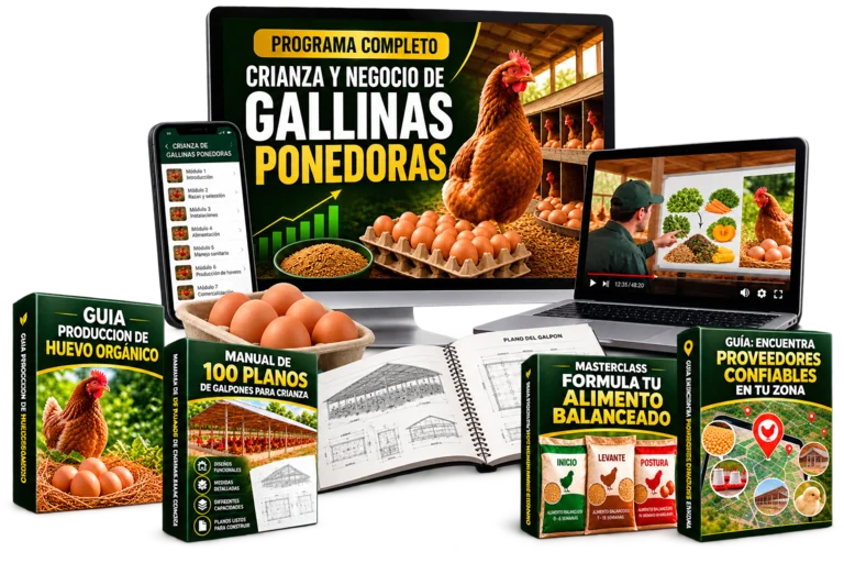 Programa completo de crianza y negocio de gallinas ponedoras junto con los cuatro bonos incluidos